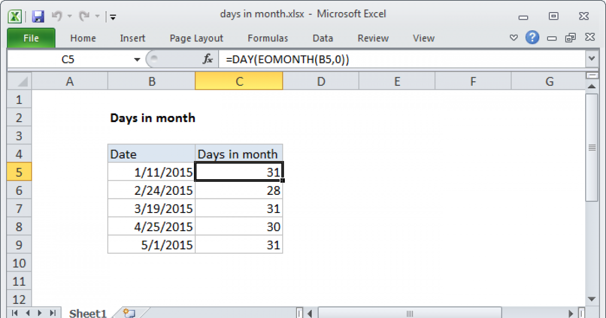 How To Enter Number Of Days In Excel Formula